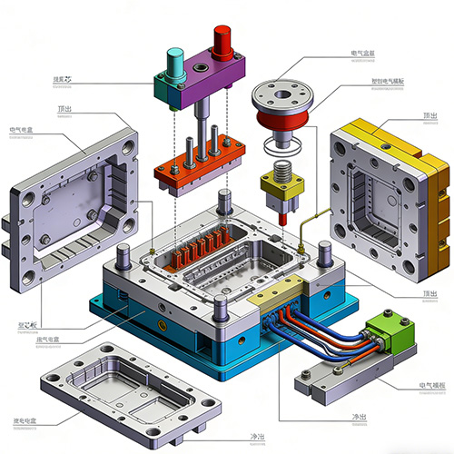 इंजेक्शन-प्लास्टिक-इलेक्ट्रिकल-बॉक्स-मोल्डिंग